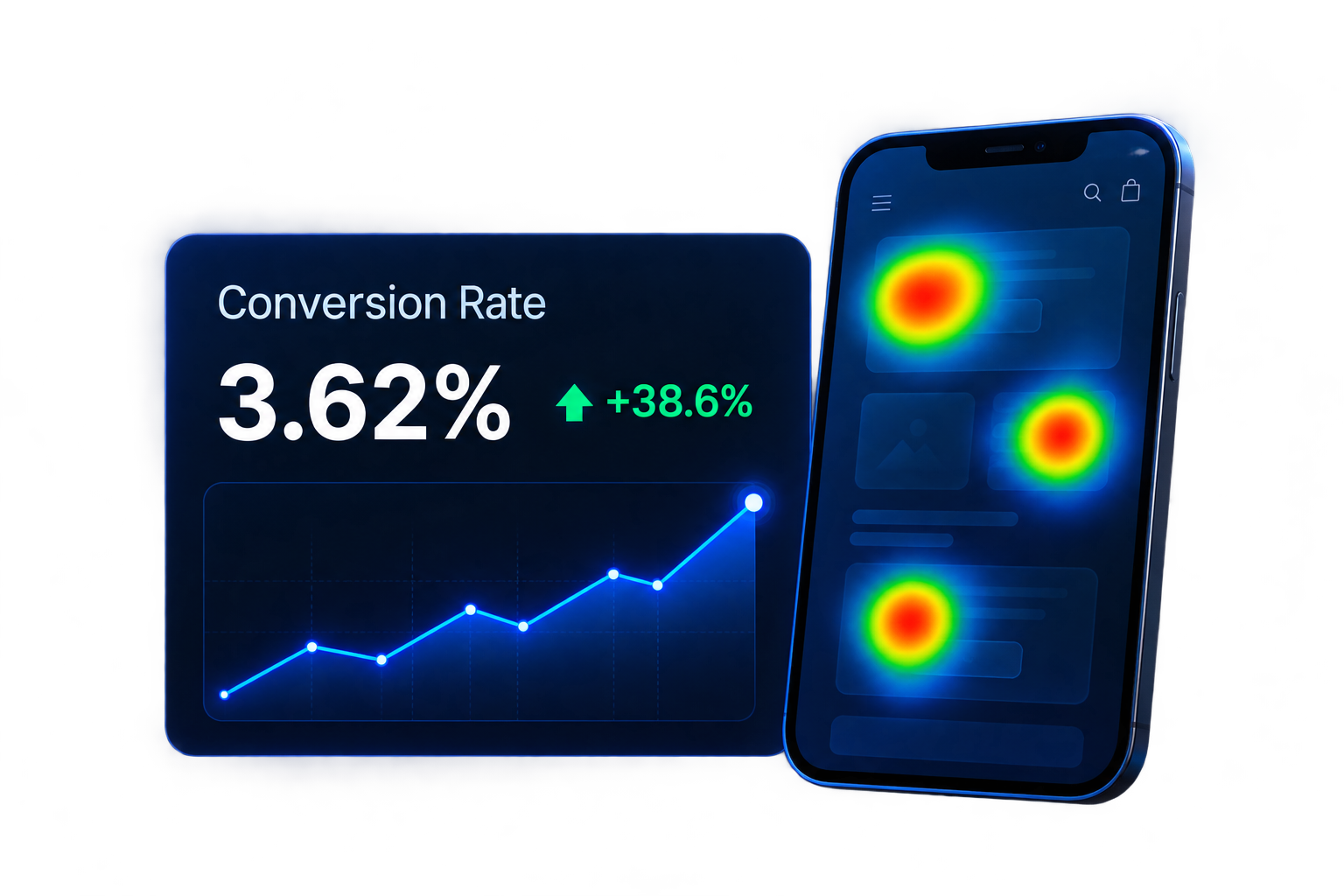 Conversion rate optimization showing 3.62 percent conversion rate